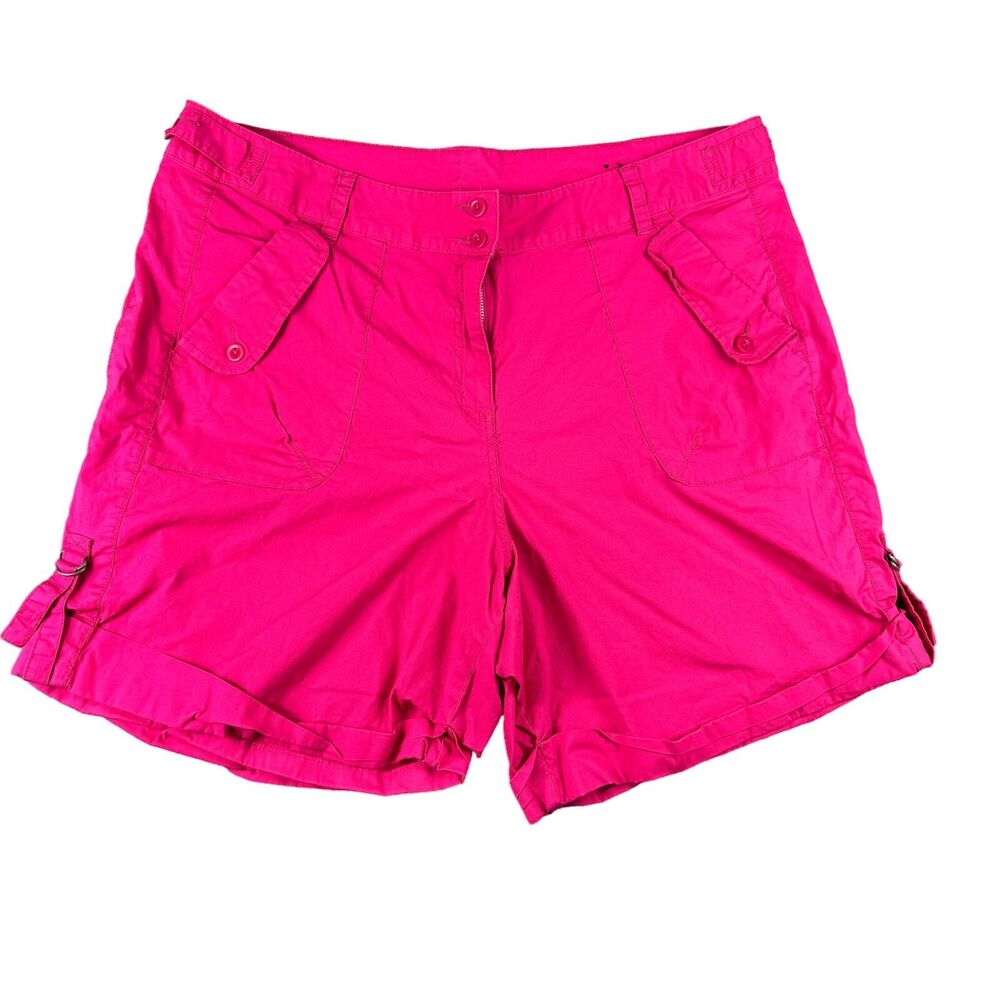 Venezia Shorts Women's 22 Pink Casual Double Button Summer Cotton Blend Pockets